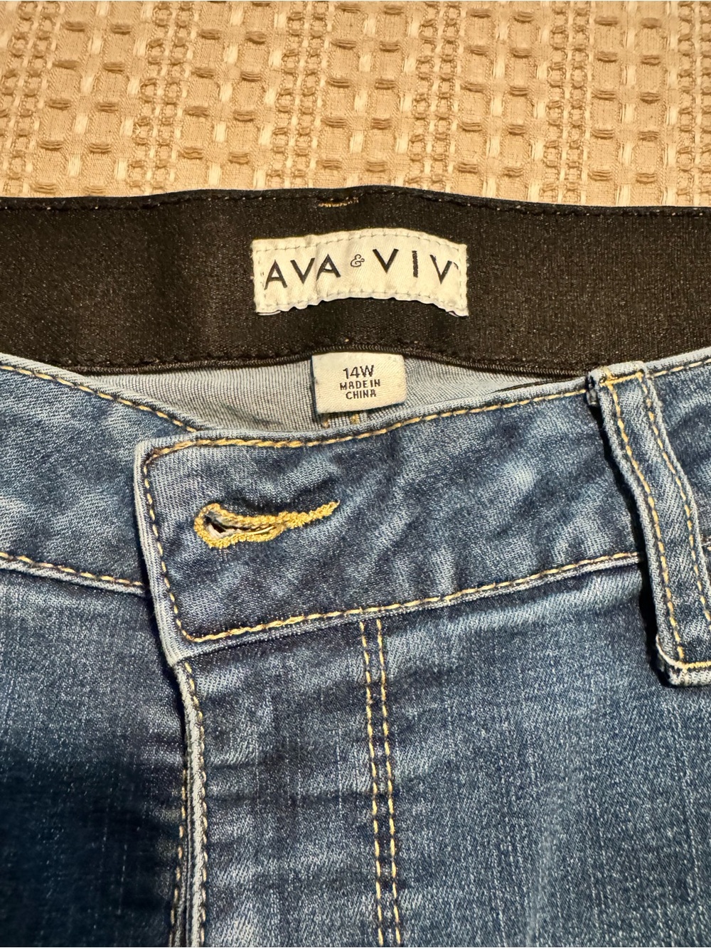 Ava & Viv Women's High-Rise Medium Blue Denim Jeans